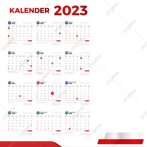 Kalender 2023 Indonesia, Kalender 2023, Kalender Pendidikan 2023, Template Kalender 2023 PNG and ...