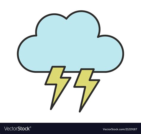 Cloud icon with lightning Royalty Free Vector Image