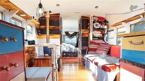 Awesome School Bus Conversion Into Tiny House on Wheels – Full Tour ...