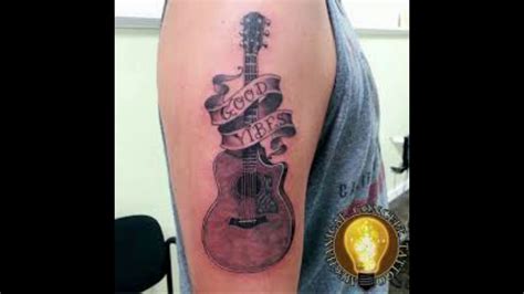 Acoustic Guitar Tattoos With Music Notes