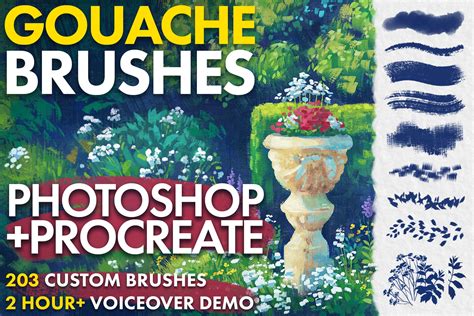 Gouache Brushes For Photoshop And Procreate Design Cuts ...