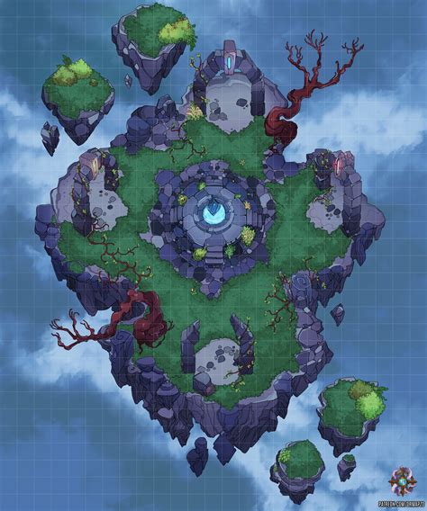 Floating Island Battle Map 25x30 : r/dndmaps