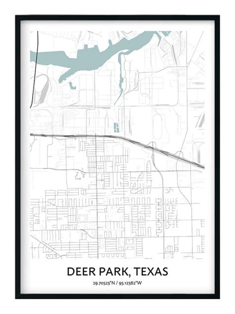 Deer Park Map Poster - Your City Map Art - Positive Prints