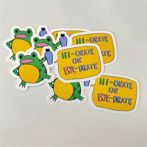 Sassy Hydrate Water Bottle Frog Sticker - Etsy