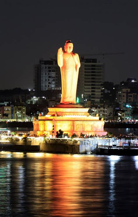 Buddha Statue in Hussain Sagar Lake Stock Photo - Image of hyderabad, sagar: 281565992