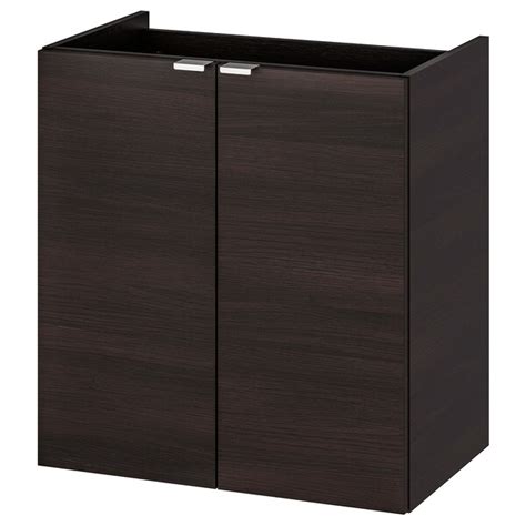 LILLÅNGEN Bathroom vanity with 2 doors - black-brown - IKEA