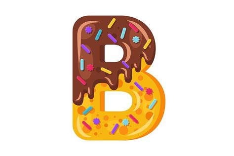 Donut cartoon B letter illustration Alphabet Letters Design, Lettering ...