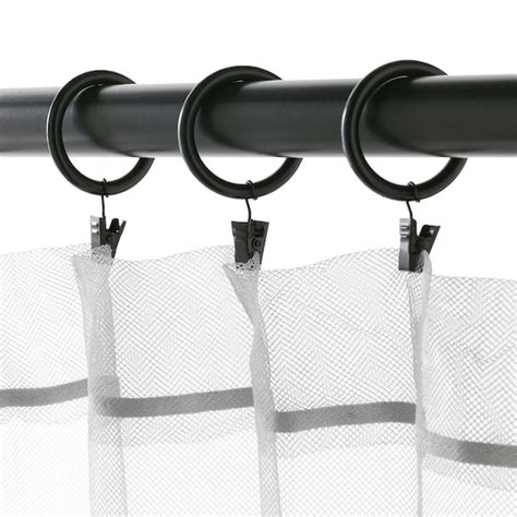 SYRLIG curtain ring with clip and hook, black, 11/2" - IKEA