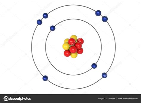 Oxygen Atom With Proton Neutron And Electron D Bohr Model Stock Photo | My XXX Hot Girl