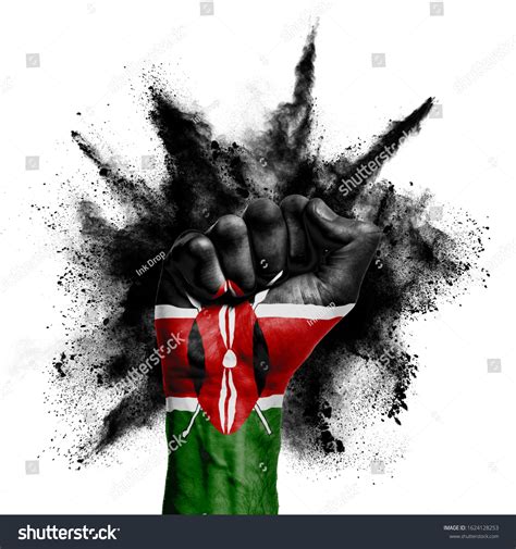 Kenya Flag Hand Photos, Images and Pictures