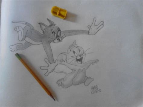 Pencil Sketch Of Tom And Jerry By Mohit Vyas - Desi Painters