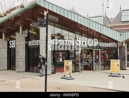 Museum Shop in Museumplein (Museum Square), Amsterdam, Holland. Ticket office and shop for Van ...