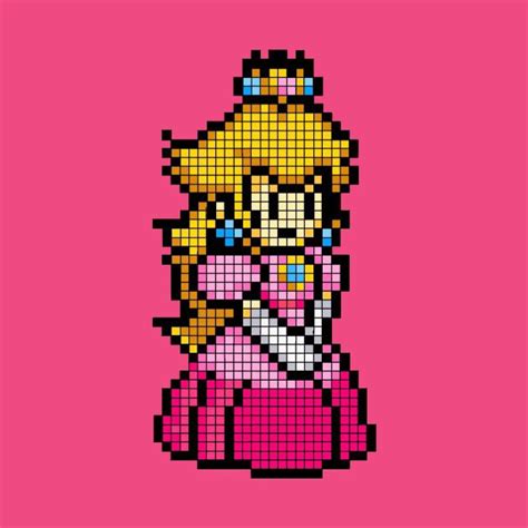 pixel art with grid princess peach Pixel art grid peach - Pixel Art Grid