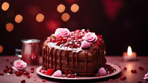 Premium AI Image | HeartShaped Valentine's Cake