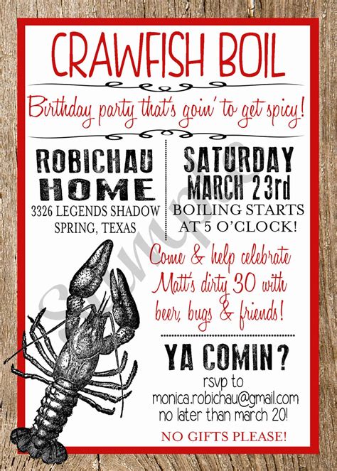 Crawfish Boil Custom Digital Invitation by MarkedbyMonica on Etsy