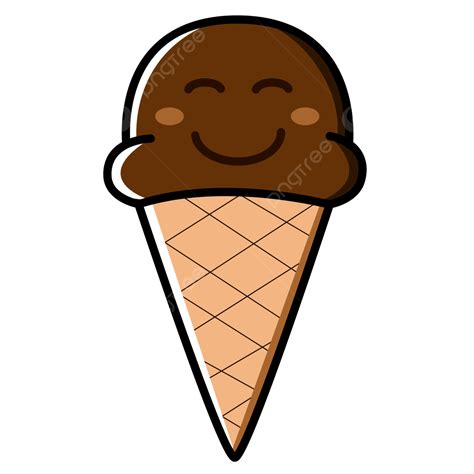 Ice Cream Cones Vector Hd PNG Images, Cute Chocolate Ice Cream With ...