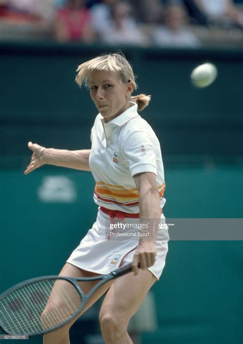 Martina navratilova of the usa in action during the wimbledon tennis ...