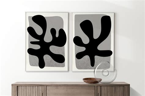 Black and Grey Art Set Printable Wall Art Minimal Artwork - Etsy