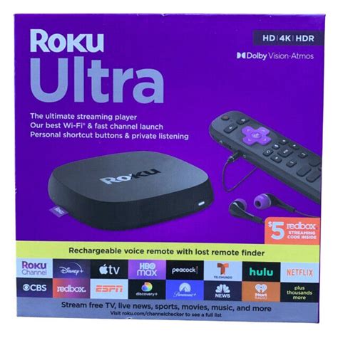 Roku Ultra 2022 4K/HDR/Dolby Vision Streaming Device (Roku Voice Remote Pro with Rechargeable ...