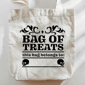 Bag of Treat SVG Trick or Treat SVG Trick or Treat Bag Svg Personalized Halloween Bag Svg Retro ...