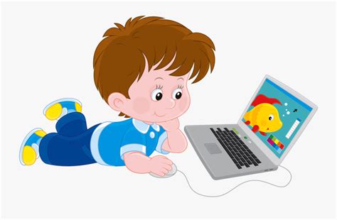 Kid Clipart Technology - Boy On A Computer Drawing , Free Transparent Clipart - ClipartKey