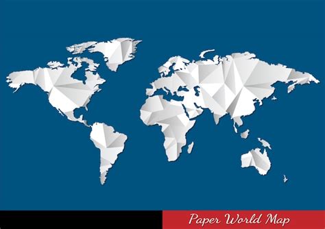 Premium Vector | Paper world map in origami style