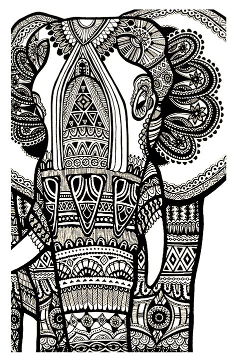 Elephant te print for free - Elephant Coloring Pages for adults