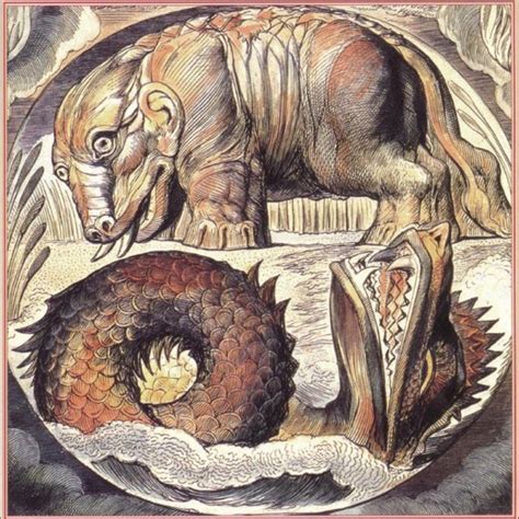 Behemoth and Leviathan, by W. Blake from his Illustrations of the Book... | Download Scientific ...