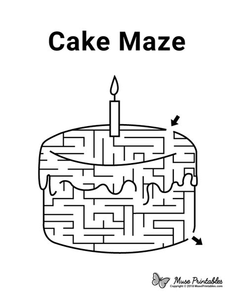 Free printable cake maze. Download it at https://museprintables.com ...