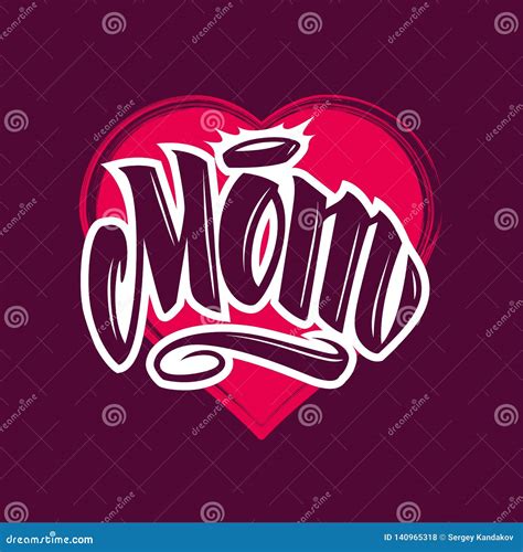 Mom Tattoo Style Vector Lettering Stock Vector - Illustration of text ...