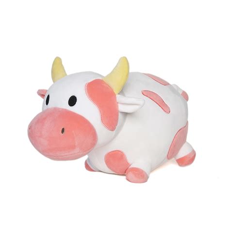 Buy Avocatt Pink Cow Plush Toy - 10 Inches Plushie Stuffed Animal - Hug and Cuddle with Squishy ...