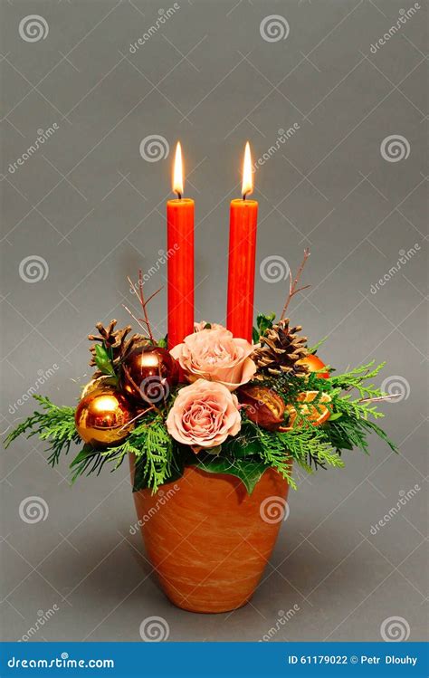 Advent Decoration with Candles Stock Photo - Image of festive, bright ...