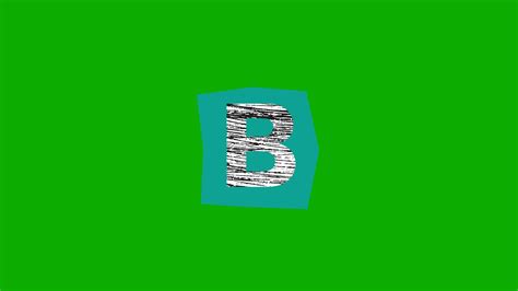 Letter B animation with line scratches on a blue background in a green ...