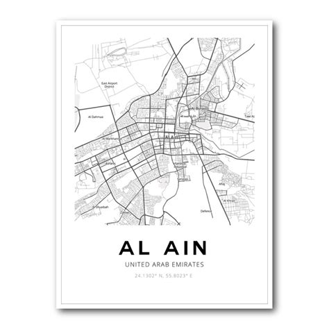 Al Ain City Map Wall Art