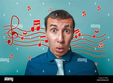 a male opened his mouth surprised businessman music notes sketch Stock Photo - Alamy