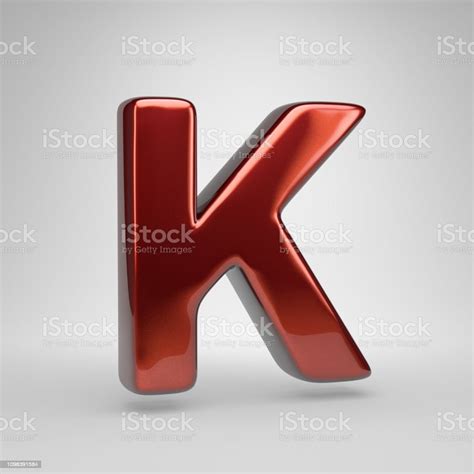 3d Letter K Uppercase Red Metallic Letter Isolated On White Background Stock Photo - Download ...