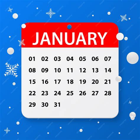 Premium Vector | Vector January dates on flat design vector calendar