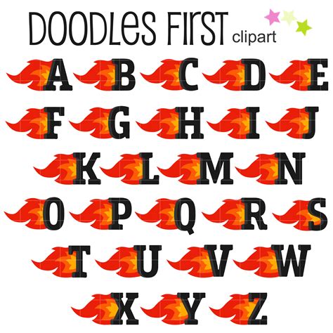 Flaming Letters Clip Art Set – Daily Art Hub – Free Clip Art Everyday