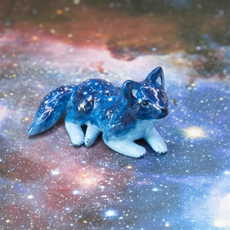 The galaxy wolf figurine handmade Animal Totem polymer clay miniature ...