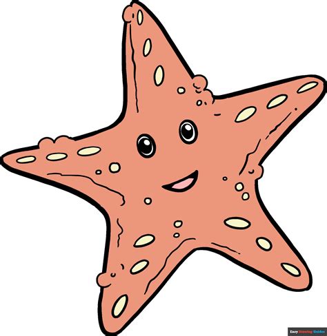 How to Draw a Cute Starfish - Really Easy Drawing Tutorial