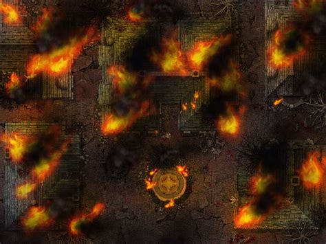 Burning Town | Fantasy town, Village map, Dnd world map