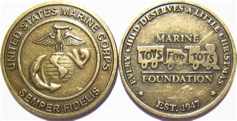 UNITED STATES MARINE CORPS TOYS FOR TOTS TRAIN TOKENS Semper Fidelis ...