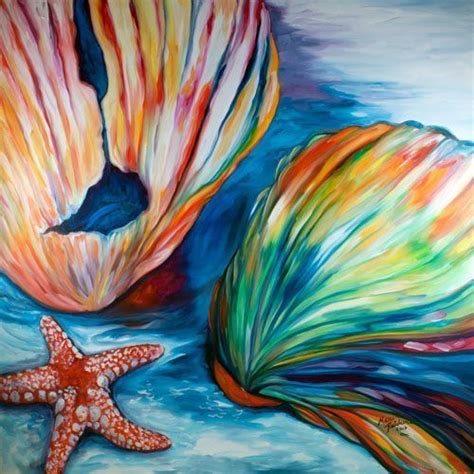 SEASHELLS & STARFISH | Aquarel, Aquarel ideeën, Acrylschilderijen