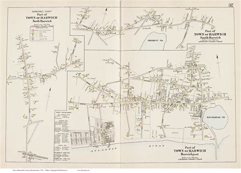 North Harwich, South Harwich & Harwichport, Massachusetts 1910 Old Town ...