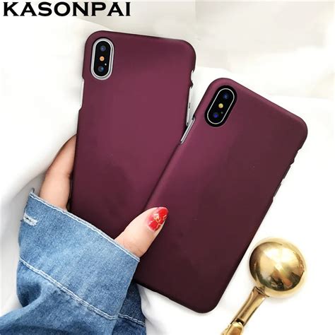 Aliexpress.com : Buy KASONPAI Luxury Wine Red Case For iPhone X Case For iphone X 10 Phone Cases ...