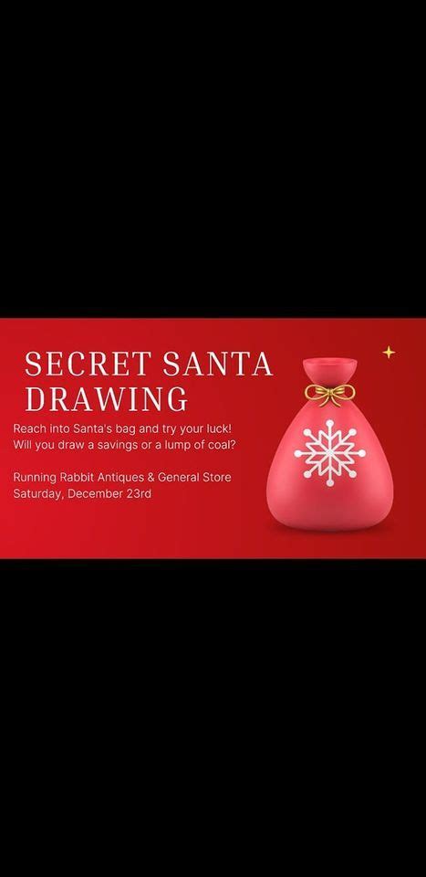 Secret Santa Drawing, Running Rabbit Antiques, Higginsville, December 23 2023 | AllEvents.in