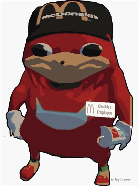 "uganda knuckles fast-food employee" Sticker for Sale by rafapinerso | Redbubble