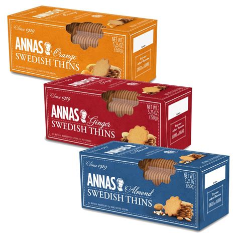 Anna's Ginger Thins Swedish Variety Pack Original, Orange, and Almond