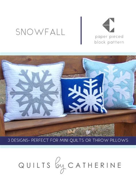 Snowfall PDF Pattern 3 Paper Pieced Snowflake Blocks Mini Quilt Patterns, Quilt Block Pattern ...