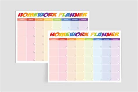 Homework Organizer Kids Student Calendar Planner Printable — TidyLady ...